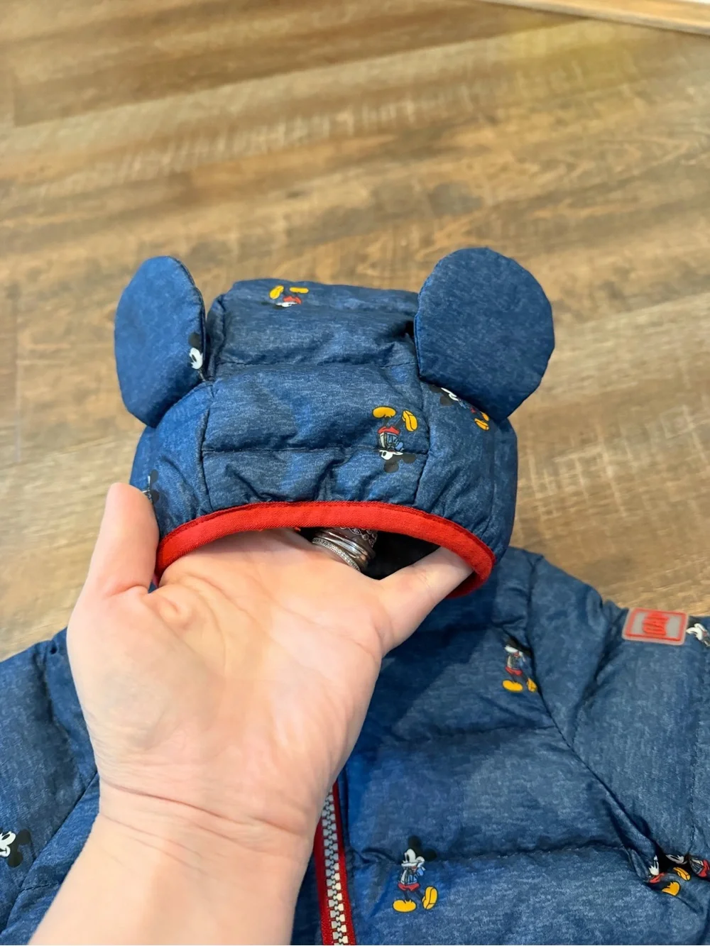 Baby Gap Disney Baby Mickey Mouse Puffer Jacket Hooded Coat 0-6 Months